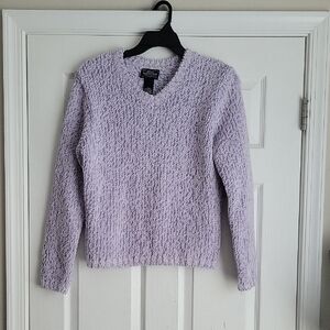 Sonoma Purple V-Neck Sweater Plush Knit